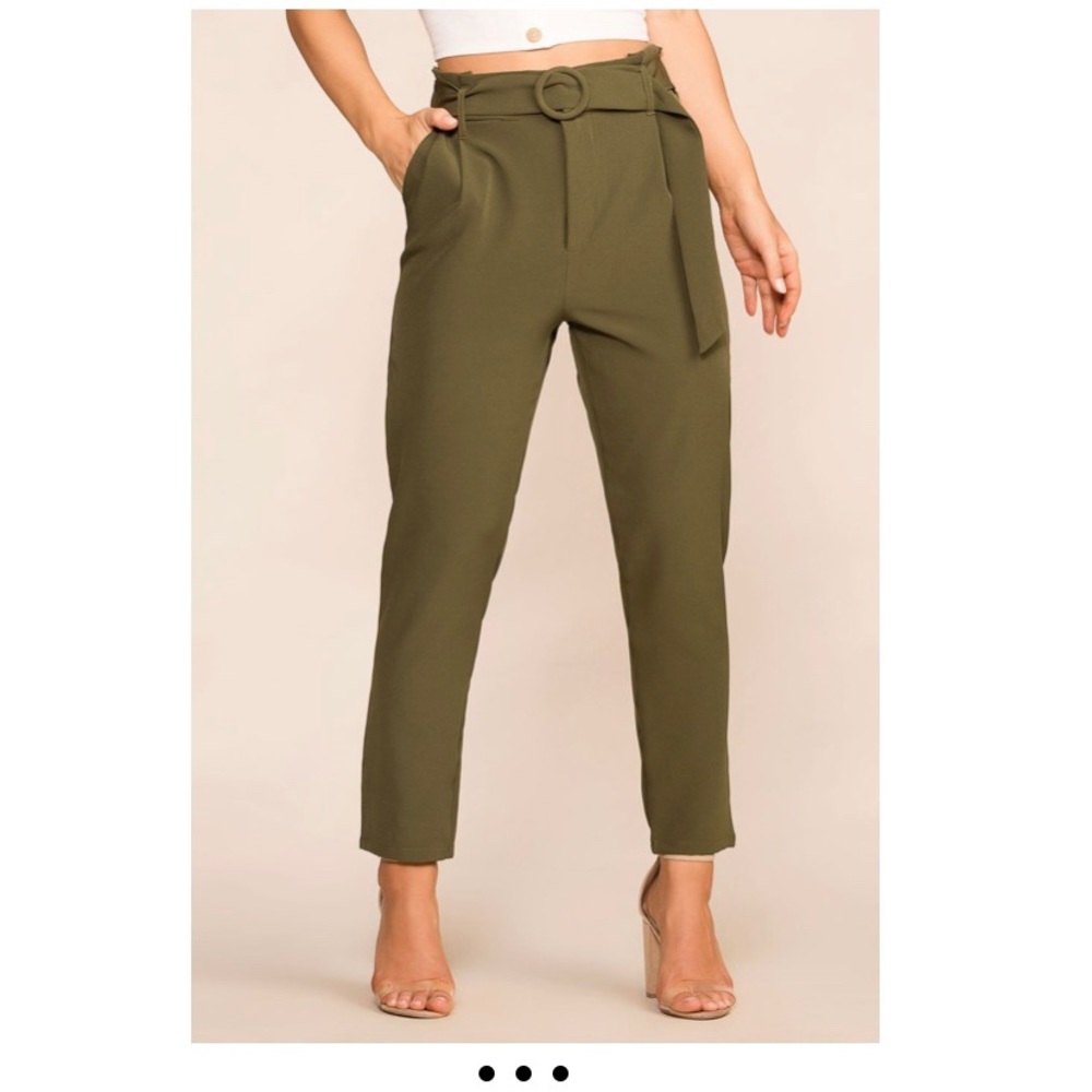 Raegan Olive High Waisted Pants